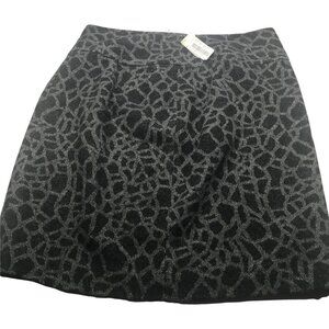 Peter Nygard Women's Skirt Size 8 Black Gray Leopard Print New With Tags